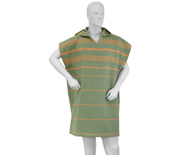 Bio-Strandponcho Olive-Orange